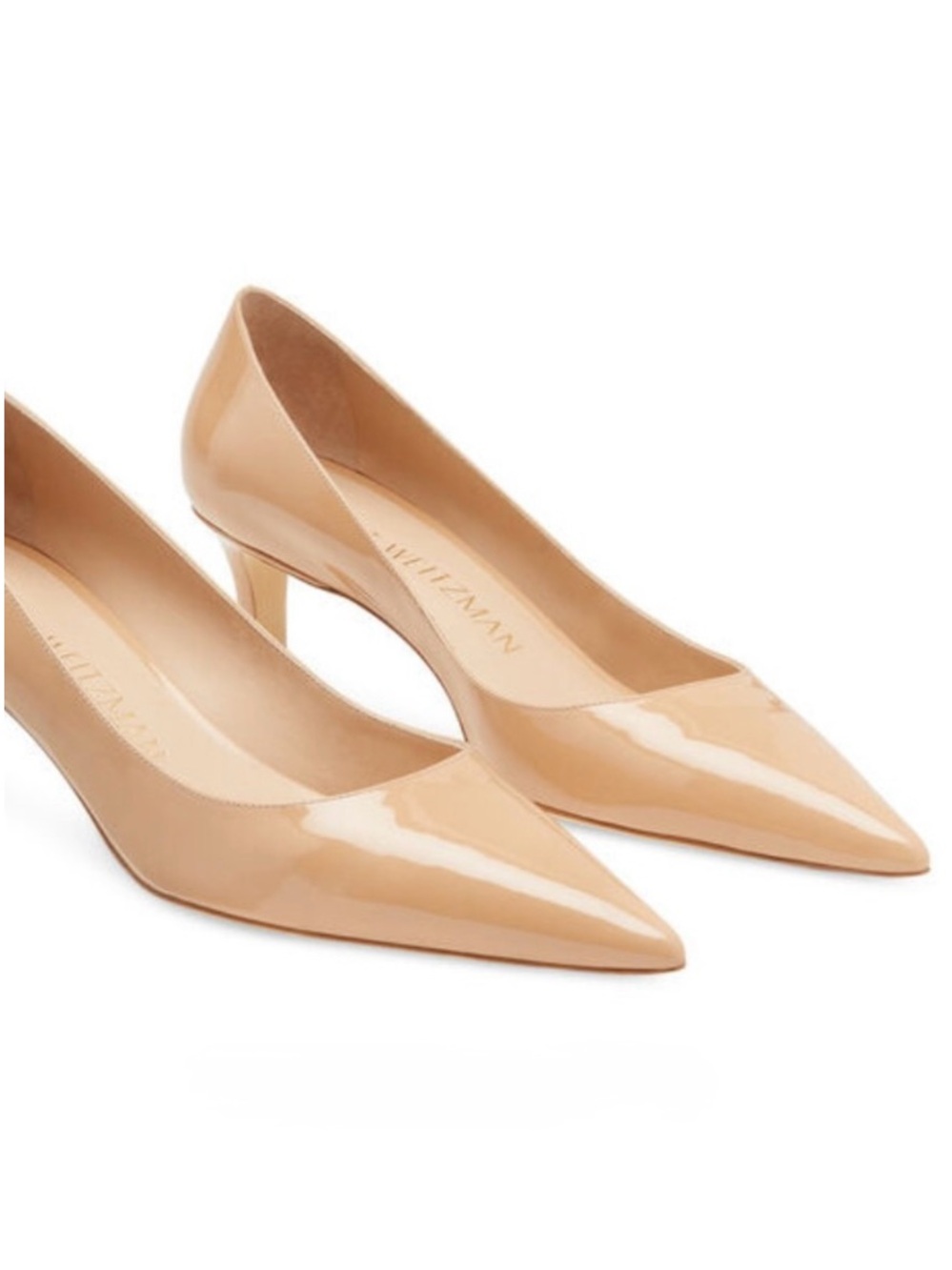 Stuart Weitzman Adobe (Nude) Patent Leather Pumps heels 3β 7 US gently used - Picture 1 of 12